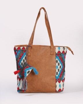 geometric pattern tote bag