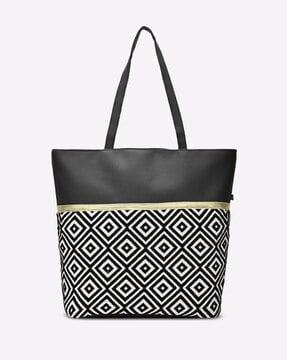 geometric pattern tote bag