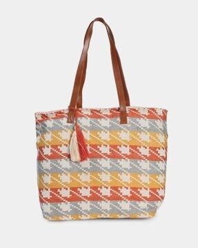 geometric pattern tote bag