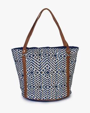 geometric pattern tote bag