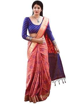 geometric pattern traditional saree