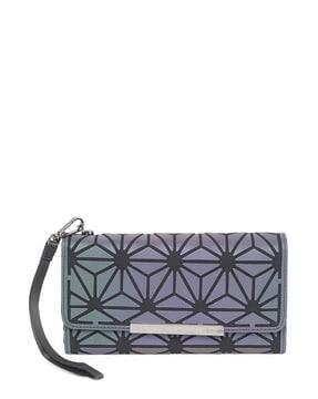 geometric pattern tri-fold wallet