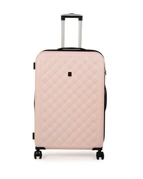 geometric pattern trolley bag with tsa lock