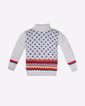 geometric pattern turtleneck pullover