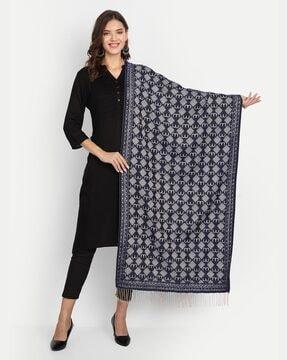 geometric pattern woolen stole