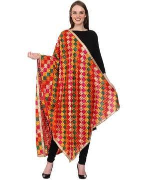 geometric phulkari dupatta