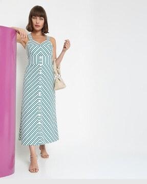 geometric print a-line dress