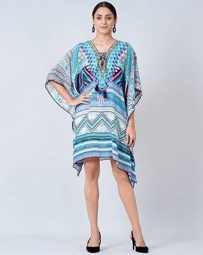 geometric print a-line dress