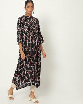 geometric print a-line kurta