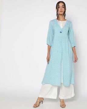 geometric print a-line kurta