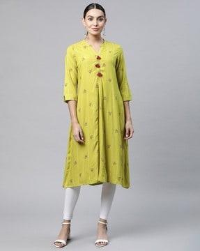 geometric print a-line kurta