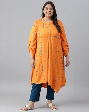 geometric print a-line kurta