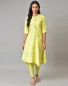 geometric print a-line kurta