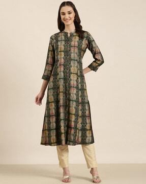 geometric print a-line kurta