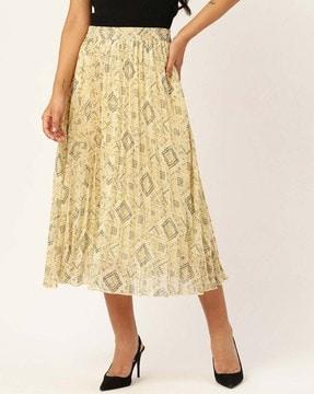 geometric print a-line skirt