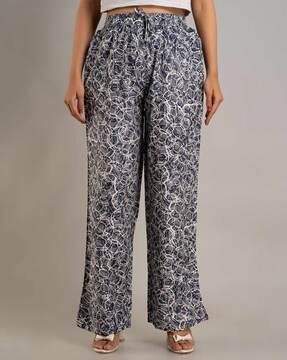 geometric print ankle-length palazzos