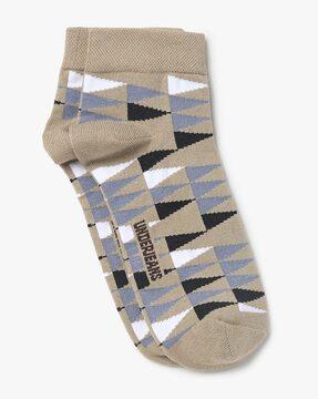 geometric print ankle-length socks