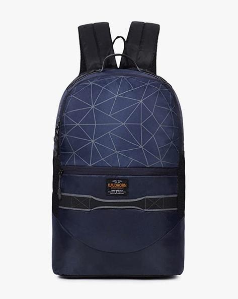geometric print backpack with adjustable straps