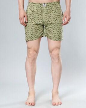 geometric print boxers with elasticated waist