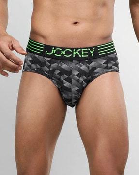 geometric print briefs with branding