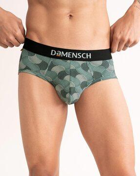 geometric print briefs with flexible waistband