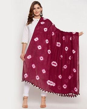 geometric print cotton dupatta