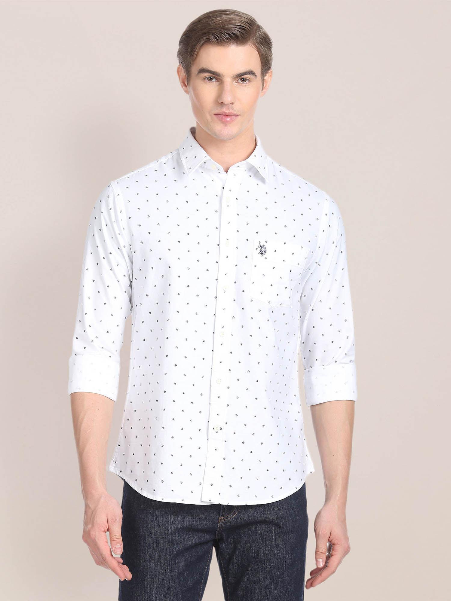 geometric print cotton shirt