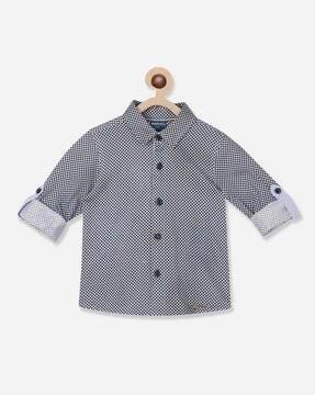 geometric print cotton shirt