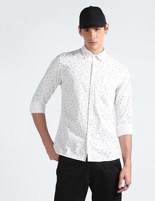 geometric print cotton shirt