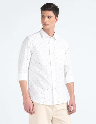 geometric print cotton shirt