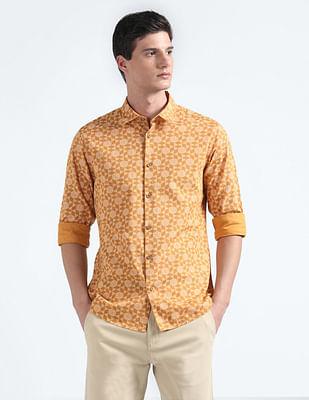 geometric print cotton shirt