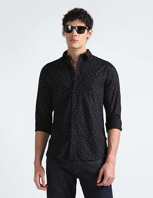 geometric print cotton shirt