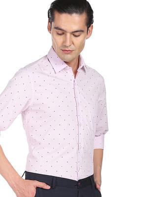 geometric print cotton shirt