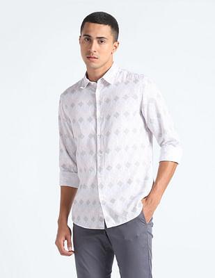 geometric print cotton shirt