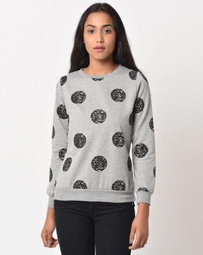 geometric print crew-neck sweatshirt