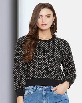 geometric print crew-neck sweatshirt