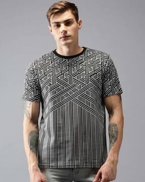 geometric print crew-neck t-shirt