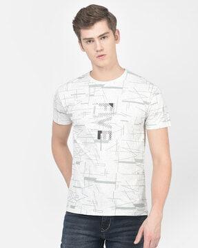 geometric print crew-neck t-shirt