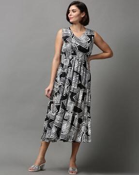 geometric print dress