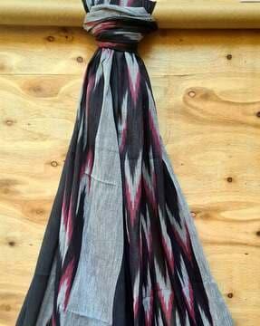 geometric print dupatta with tassels