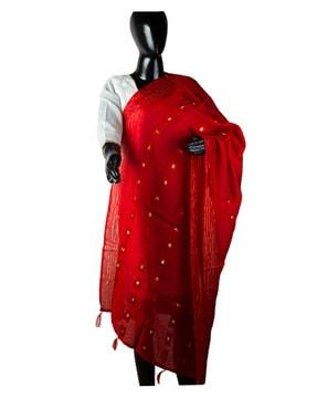 geometric print dupatta with tassels