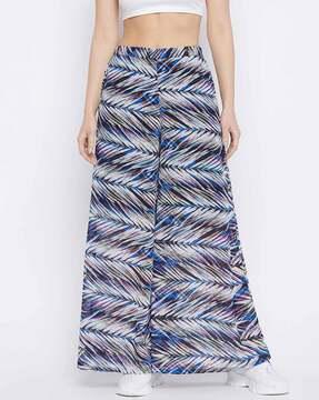 geometric print flared palazzos