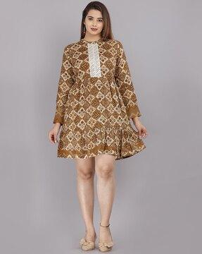 geometric print flared tunic