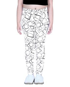 geometric print full-length leggings