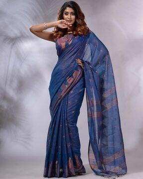 geometric print handwoven saree