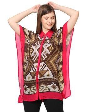 geometric print kaftan tunic