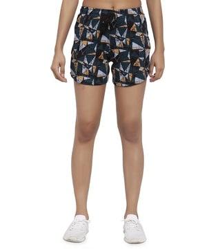 geometric print knee-length shorts