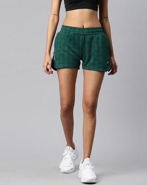 geometric print knit shorts with insert pockets