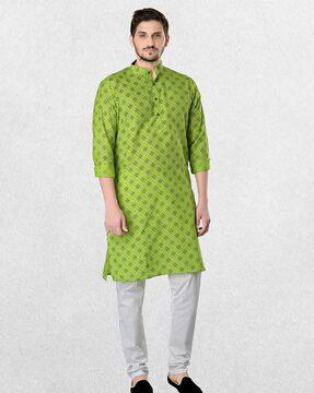 geometric print long kurta