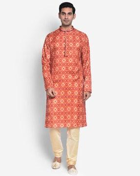 geometric print long kurta